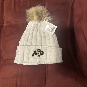 White Knit Pom-Pom Beanie for Kids